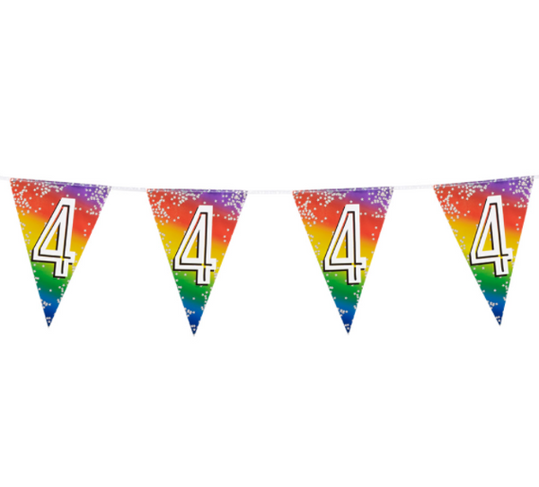 Foil Bunting '4' Rainbow (6 m)