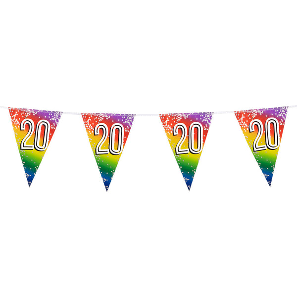 Foil Bunting '20' Rainbow (6m)
