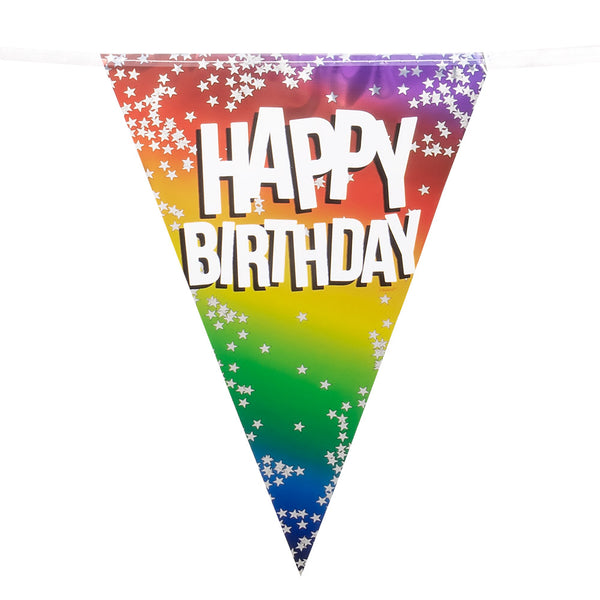 Foil Bunting 'Happy Birthday' (6 m)