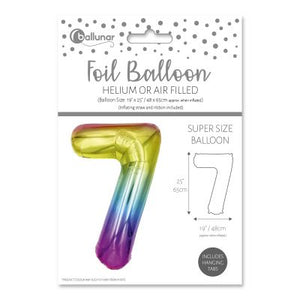 Number 7 Multicoloured Foil Balloon (65cm)