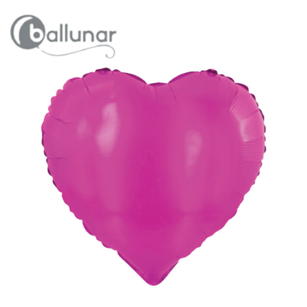 Fuschia Metallic Heart Foil Balloon (18")