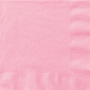 Lovely Pink Solid Beverage Napkins (20 Pack)