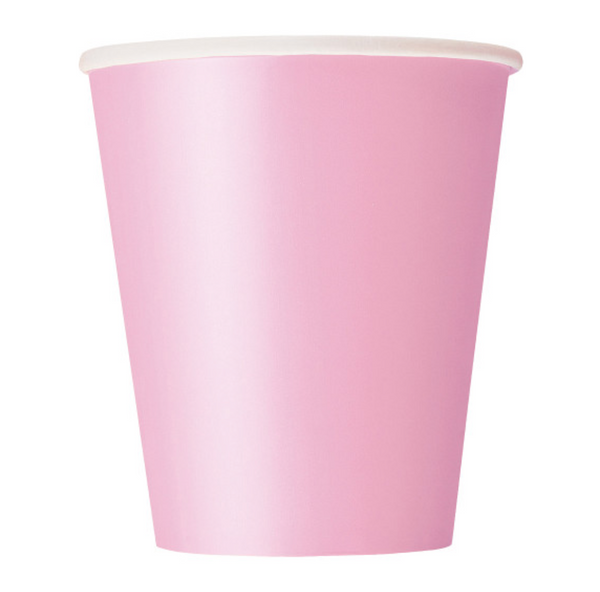 Lovely Pink Solid 9oz Paper Cups (14 Pack)