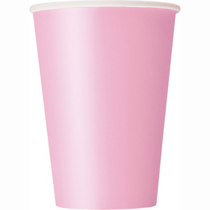 Lovely Pink Solid 12oz Paper Cups (10 Pack)