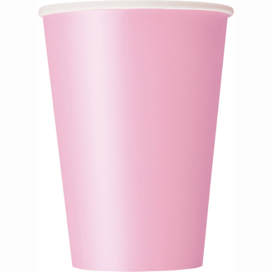 Lovely Pink Solid 12oz Paper Cups (10 Pack)