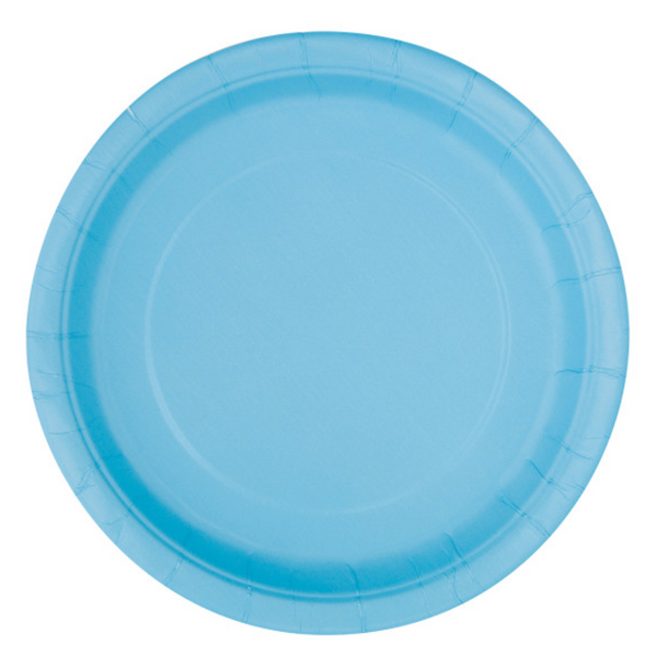 Powder Blue Solid Round 7" Dessert Plates (20 Pack)