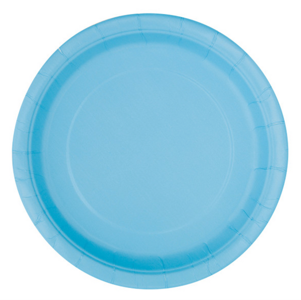 Powder Blue Solid Round 9" Dinner Plates (16 Pack)
