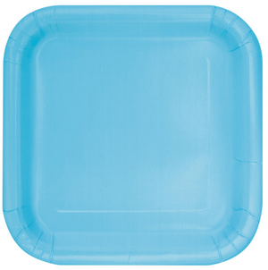 Powder Blue Solid Square 9" Dinner Plates (14 Pack)