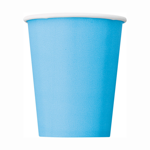 Powder Blue Solid 9oz Paper Cups (8 pack)