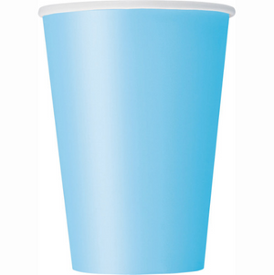 Powder Blue Solid 12oz Paper Cups (10 Pack)