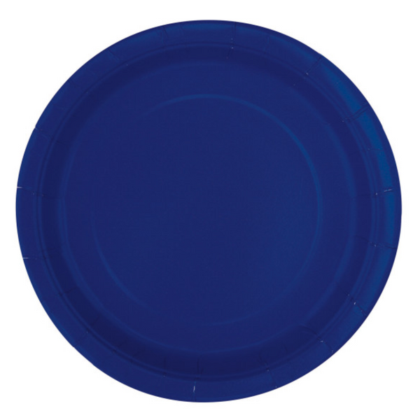 True Navy Blue Solid Round 7" Dessert Plates (20 Pack)