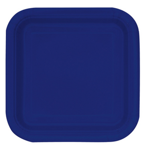 True Navy Blue Solid Square 7" Dessert Plates (16 Pack)
