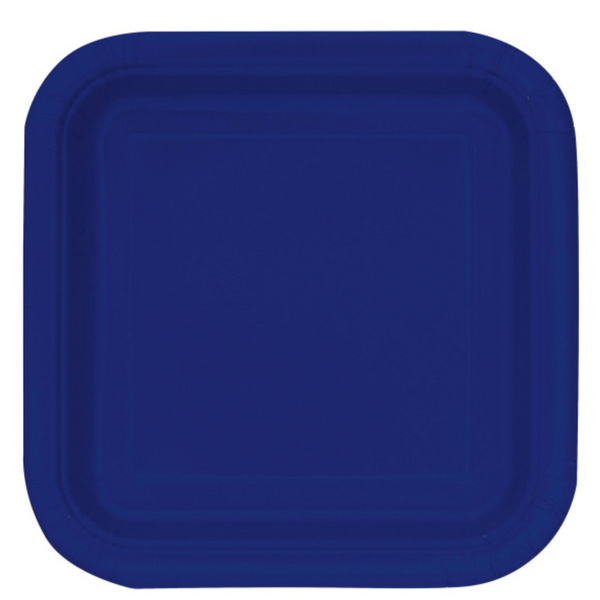 True Navy Blue Solid Square 7" Dessert Plates (16 Pack)