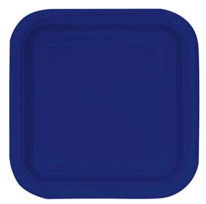 True Navy Blue Solid Square 9" Dinner Plates (14 Pack)