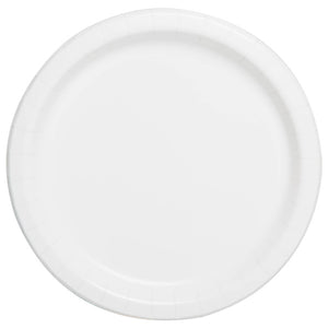 White Solid Round Dessert Plates 7" - (20 Pack)