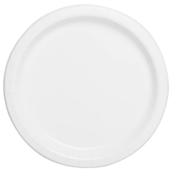 White Solid Round Dessert Plates 7" - (20 Pack)