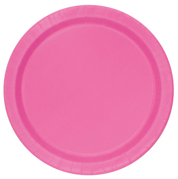 Hot Pink Solid Round 9" Dinner Plates (16 Pack)