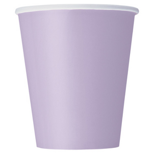 Lavender Solid 9oz Paper Cups (8 Pack)