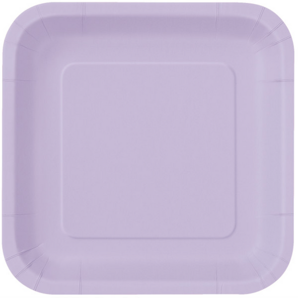 Lavender Solid Square 7" Dessert Plates (16 Pack)