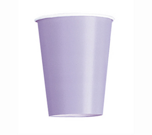Lavender Solid 9oz Paper Cups (14 Pack)