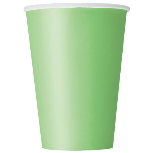 Lime Green Solid 12oz Paper Cups (10 Pack)