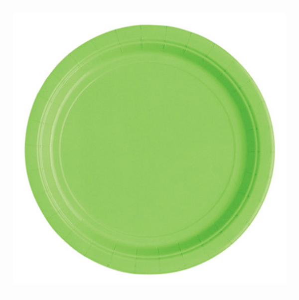 Lime Green Solid Round 7" Dessert Plates (20 Pack)