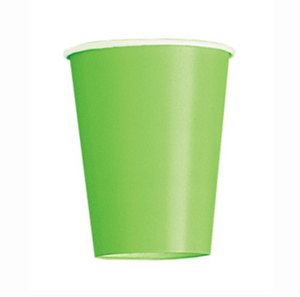 Lime Green Solid 9oz Paper Cups, 14 Pack