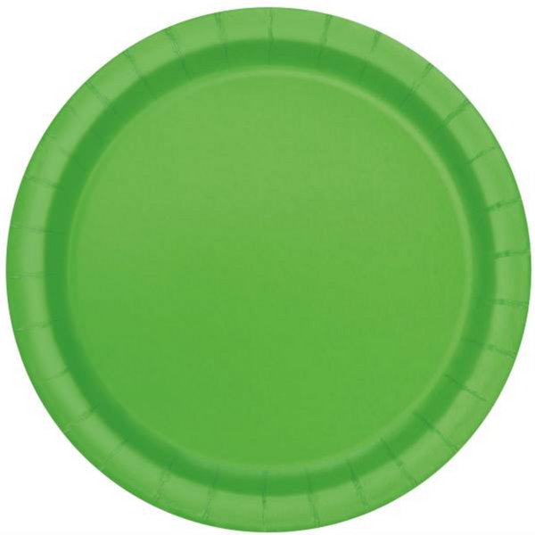 Lime Green Solid Round 9" Dinner Plates (16 Pack)