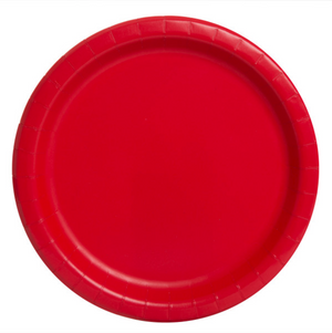 Ruby Red Solid Round 7" Dessert Plates (20 Pack)