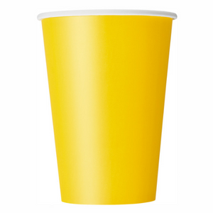 Sunflower Yellow Solid 12oz Paper Cups (10 Pack)