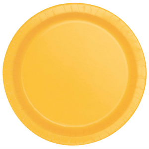 Sunflower Yellow Solid Round 9" Dinner Plates (16 Pack)