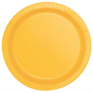 Sunflower Yellow Solid Round 7" Dessert Plates (20 Pack)