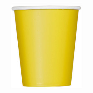 Sunflower Yellow Solid 9oz Paper Cups (14 Pack)