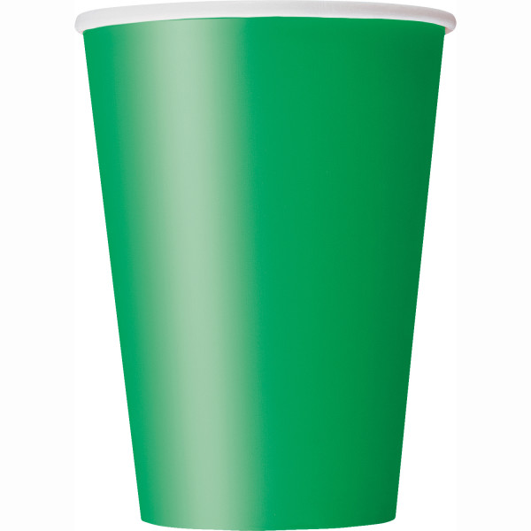 Emerald Green Solid 12oz Paper Cups (10 pack)