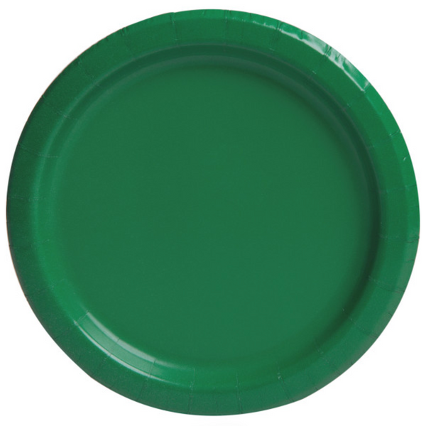 Emerald Green Solid Round 7" Dessert Plates (20 Pack)