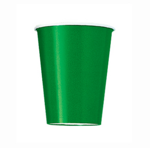 Emerald Green Solid 9oz Paper Cups (14 Pack)