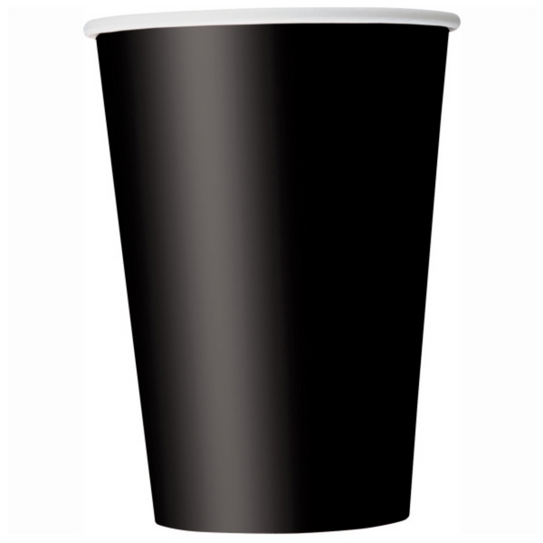 Black Solid 9oz Paper Cups (14 Pack)
