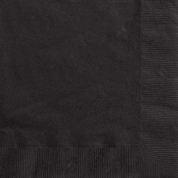 Midnight Black Solid Luncheon Napkins (50 Pack)