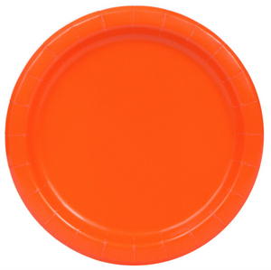 Pumpkin Orange Solid Round 7" Dessert Plates (20 Pack)