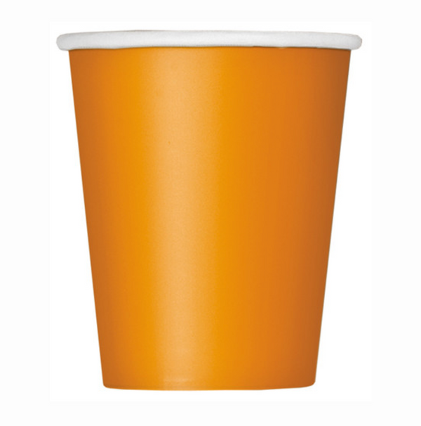Pumpkin Orange Solid 9oz Paper Cups (14 Pack)