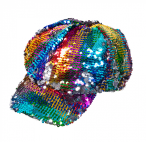 Cap Rainbow switch (reversible sequins rainbow/silver)