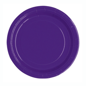 Deep Purple Solid Round 7" Dessert Plates (20 Pack)