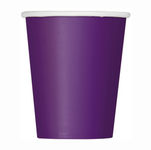 Deep Purple Solid 9oz Paper Cups (14 Pack)
