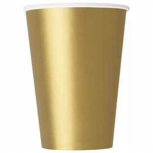 Gold Solid 12oz Paper Cups (10 Pack)