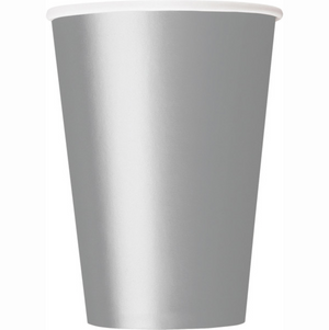 Silver Solid 9oz Paper Cups (14 Pack)