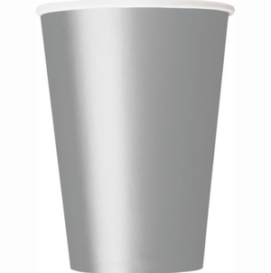 Silver Solid 12oz Paper Cups (10 Pack)