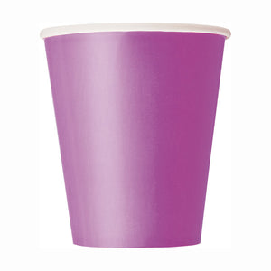 Pretty Purple Solid 9oz Paper Cups (8 Pack)