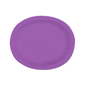 Pretty Purple Solid Oval Plates (8 Pack)