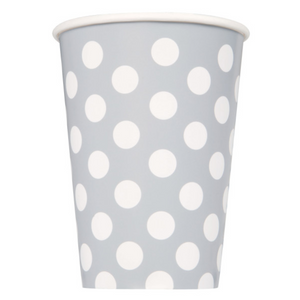 Silver Dots 12oz Paper Cups (6 Pack)