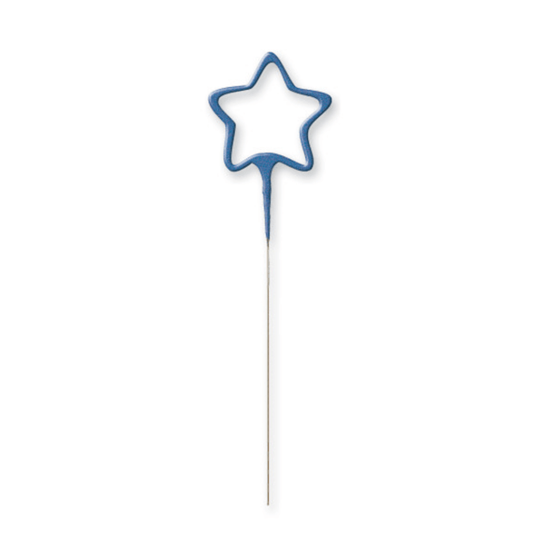 Blue Star Shaped Cake Sparkler (7")
